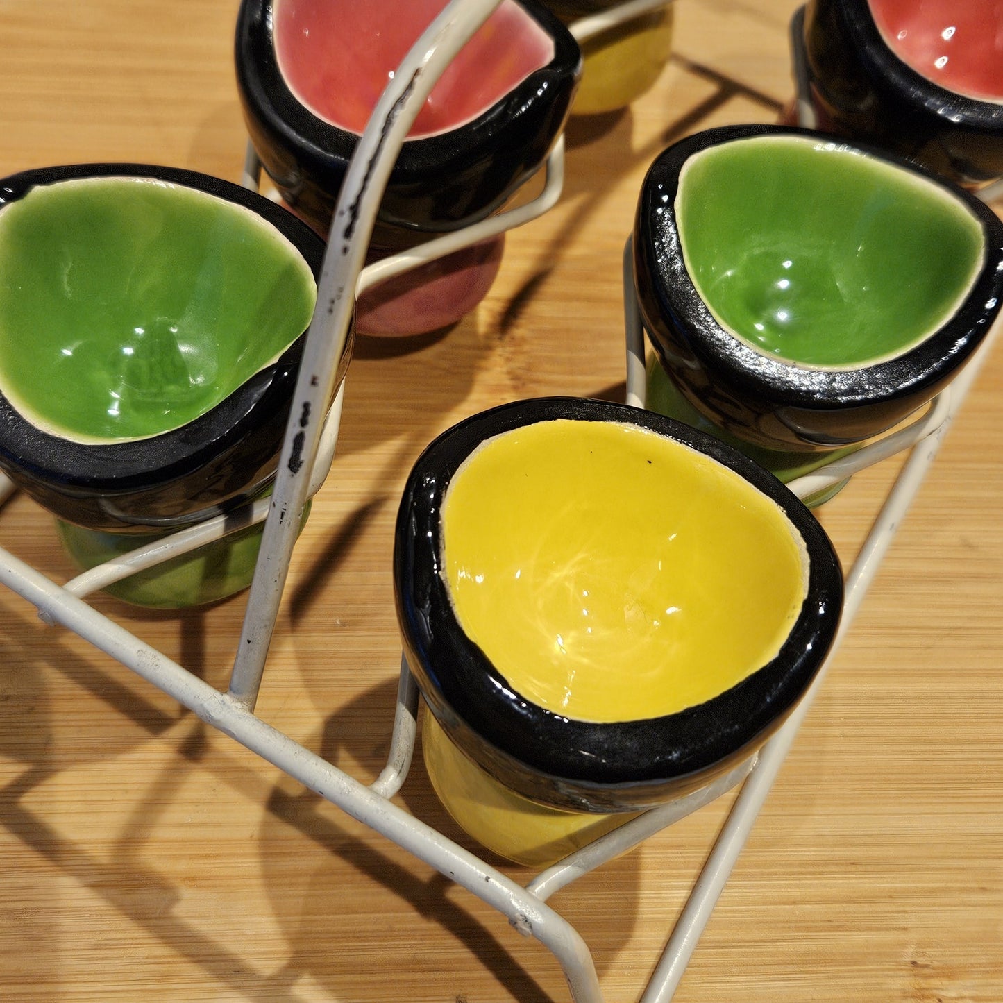 SERVICE DE 6 COQUETIERS 1960 EN CERAMIQUE DE VALLAURIS Ref : 00169