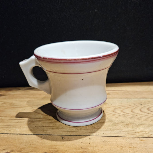 TASSE À BRÛLOT (À CAFÉ) EN FAÏENCE XIXe -RAYURES ROSES- Ref : 00213