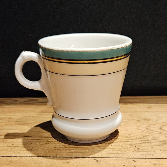 TASSE À BRÛLOT (À CAFÉ) EN FAÏENCE XIXe DÉCOR VERT ET OR Ref 00222