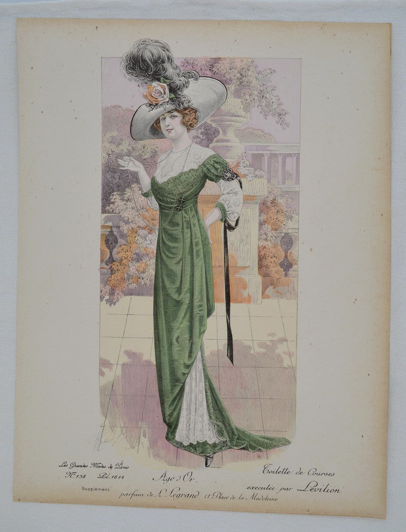 GRAVURE ANCIENNE LES GRANDES MODES DE PARIS - LEVILION - Ref : 022/05
