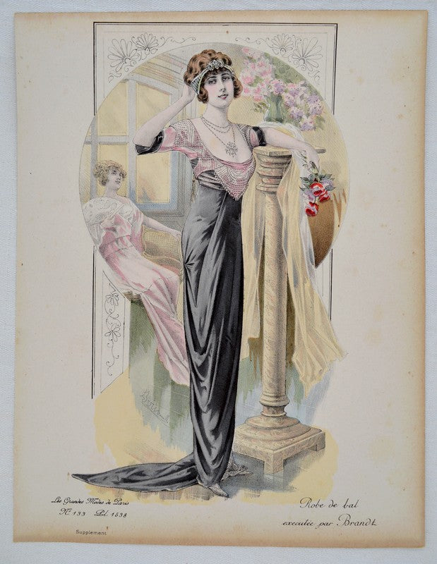 GRAVURE ANCIENNE LES GRANDES MODES DE PARIS - BRANDT - Ref : 022/8