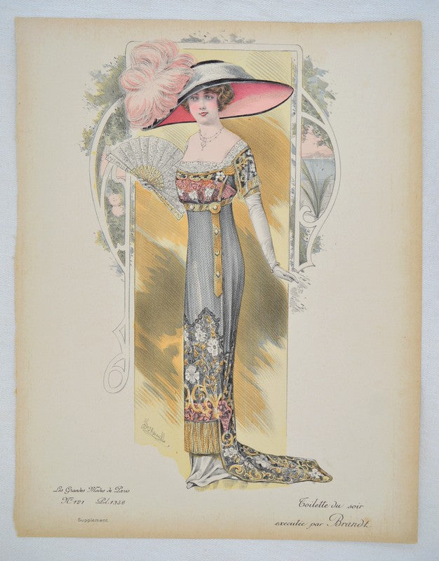 GRAVURE ANCIENNE LES GRANDES MODES DE PARIS - BRANDT - Ref : 022/10