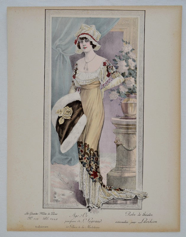 GRAVURE ANCIENNE LES GRANDES MODES DE PARIS - LEVILION - Ref : 022/4