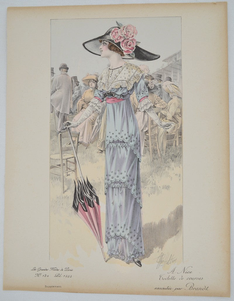 GRAVURE ANCIENNE LES GRANDES MODES DE PARIS - BRANDT - ref : 022/19