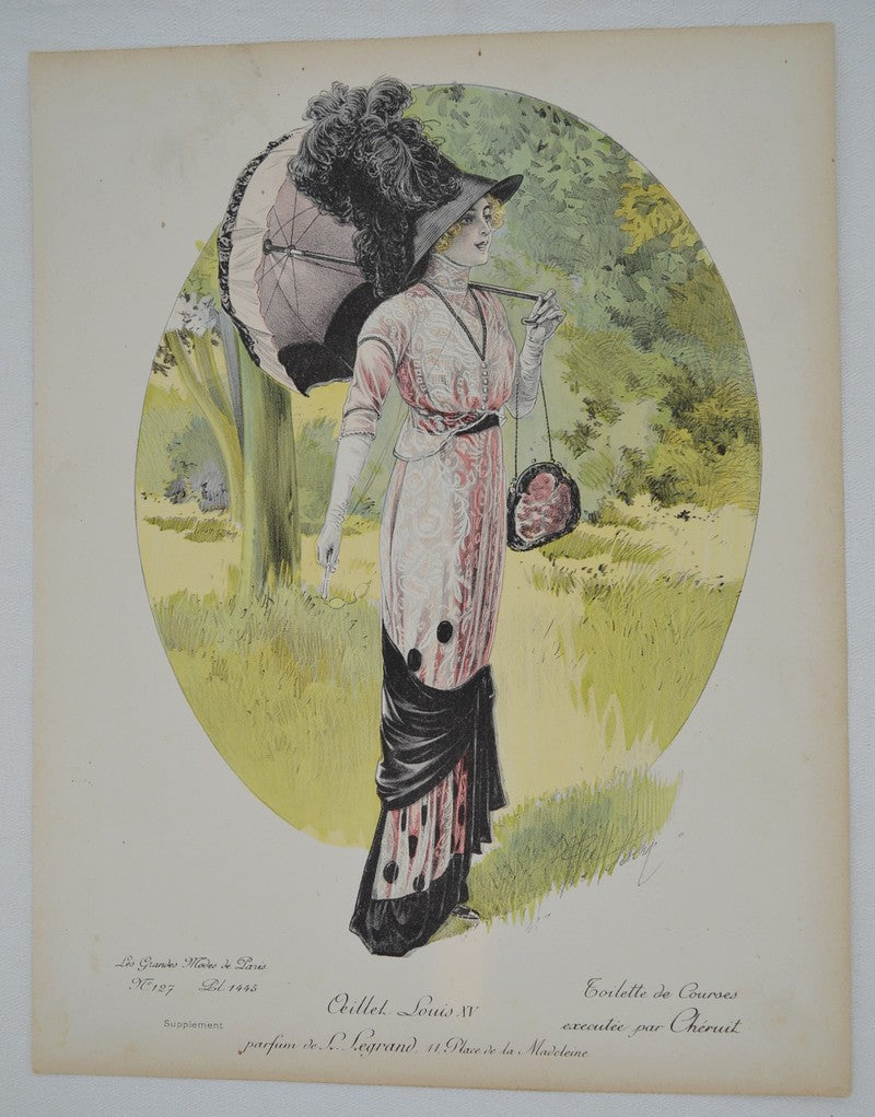 GRAVURE ANCIENNE LES GRANDES MODES DE PARIS - CHERUIT - ref : 022/26