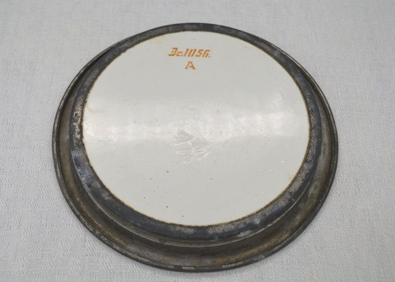 DESSOUS DE BOUTEILLE 1930 FAIENCE ET ETAIN Ref : 00118