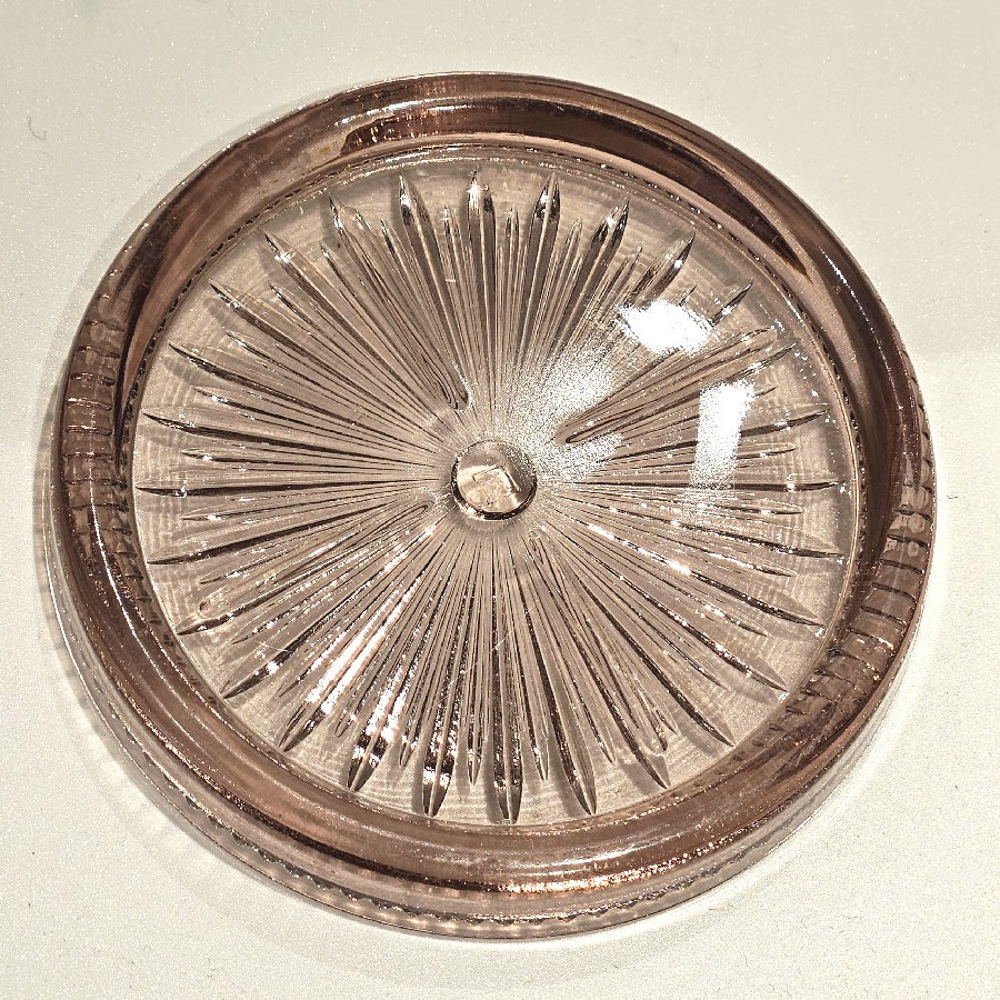 DESSOUS DE BOUTEILLE EN VERRE ROSE Ref : 00133