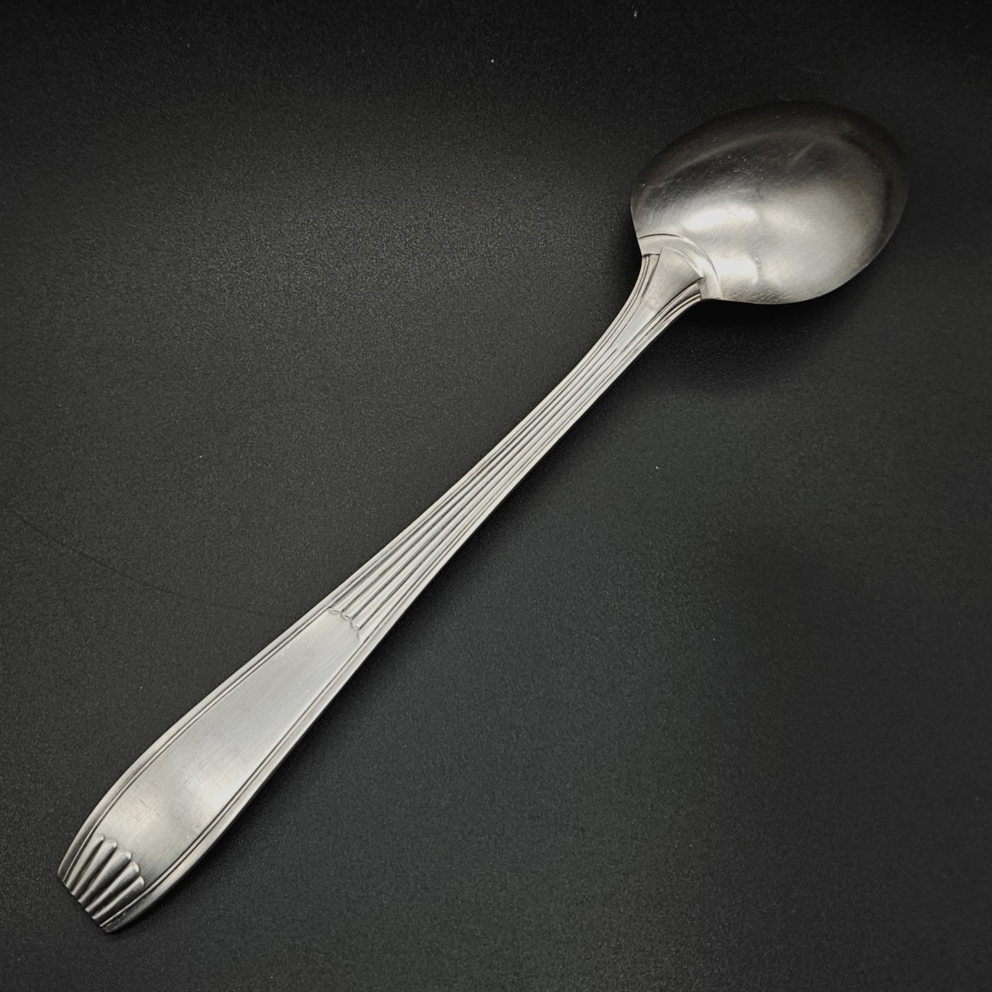 CUILLÈRE À RAGOÛT ALFÉNIDE ART DECO EN MÉTAL ARGENTÉ Ref : 00172