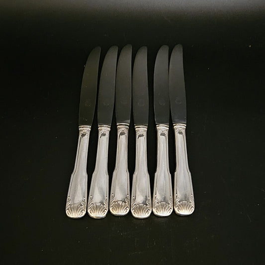 6 COUTEAUX À FROMAGE MODÈLE COQUILLE EN MÉTAL ARGENTÉ Ref 00181