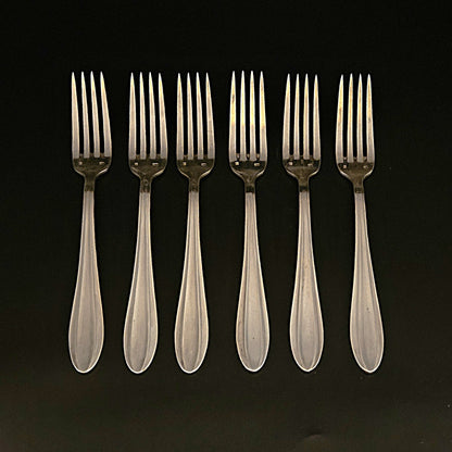 6 FOURCHETTES ART DECO EN MÉTAL ARGENTÉ Ref : 00198