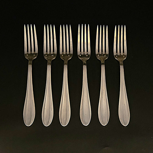 6 FOURCHETTES ART DECO EN MÉTAL ARGENTÉ Ref : 00198