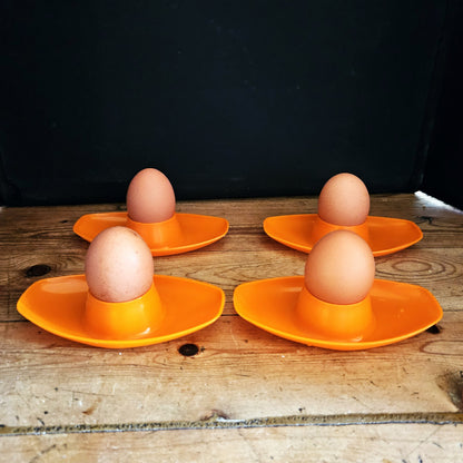 LOT DE 4 COQUETIERS EN PLASTIQUE ORANGE ARTHUR DOUGLAS MADE IN ENGLAND Ref : 00255