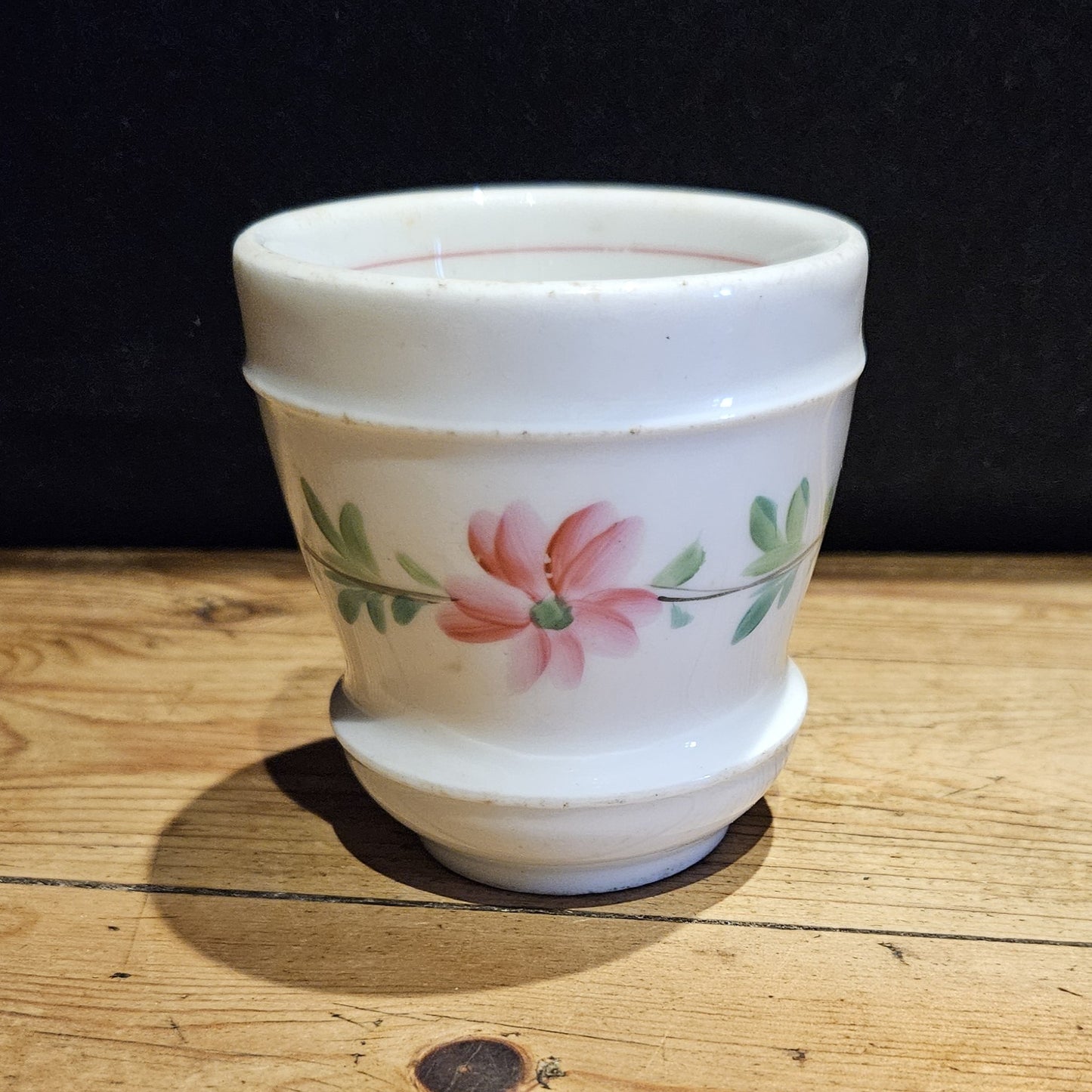 TASSE À BRÛLOT (À CAFÉ) EN FAÏENCE XIXe - FLEURS ROSES ET BLEUES - Ref : 00214