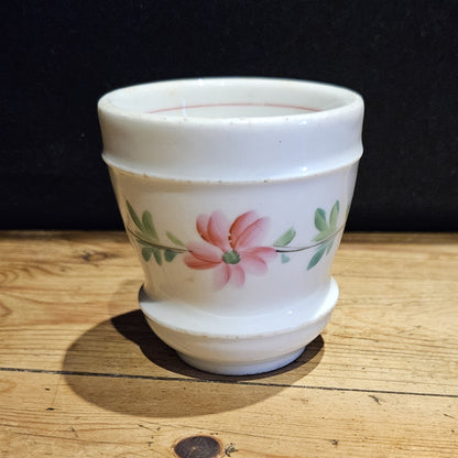 TASSE À BRÛLOT (À CAFÉ) EN FAÏENCE XIXe - FLEURS ROSES ET BLEUES - Ref : 00214
