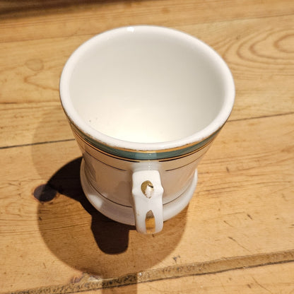 TASSE À BRÛLOT (À CAFÉ) EN FAÏENCE XIXe DÉCOR VERT ET OR Ref 00222