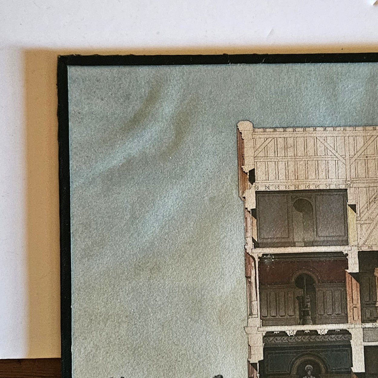 AQUARELLE ORIGINALE ATTRIBUÉE À PAUL FRIESÉ -COUPE TRANSVERSALE EDIFICE PUBLIC- XIXe Ref : 00238
