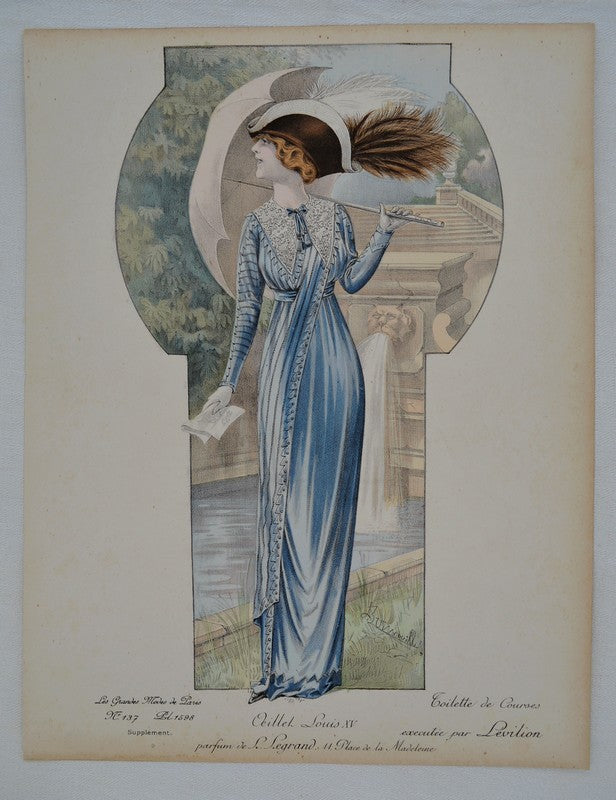 GRAVURE ANCIENNE LES GRANDES MODES DE PARIS - LEVILION -  Ref : 022/07