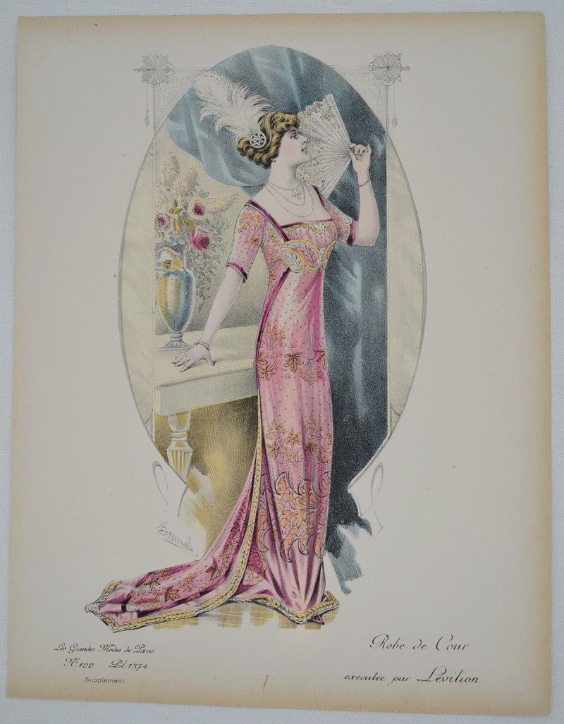 GRAVURE ANCIENNE LES GRANDES MODES DE PARIS  - LEVILION -  Ref : 022/ 18