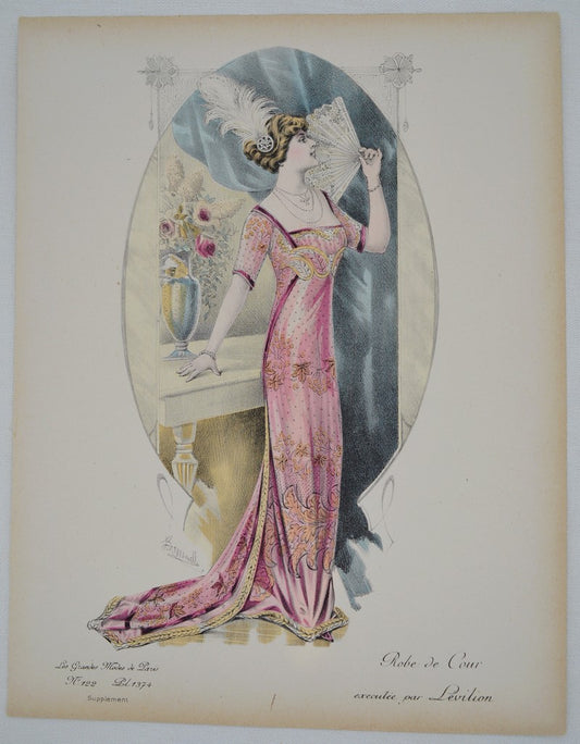 GRAVURE ANCIENNE LES GRANDES MODES DE PARIS  - LEVILION -  Ref : 022/ 18